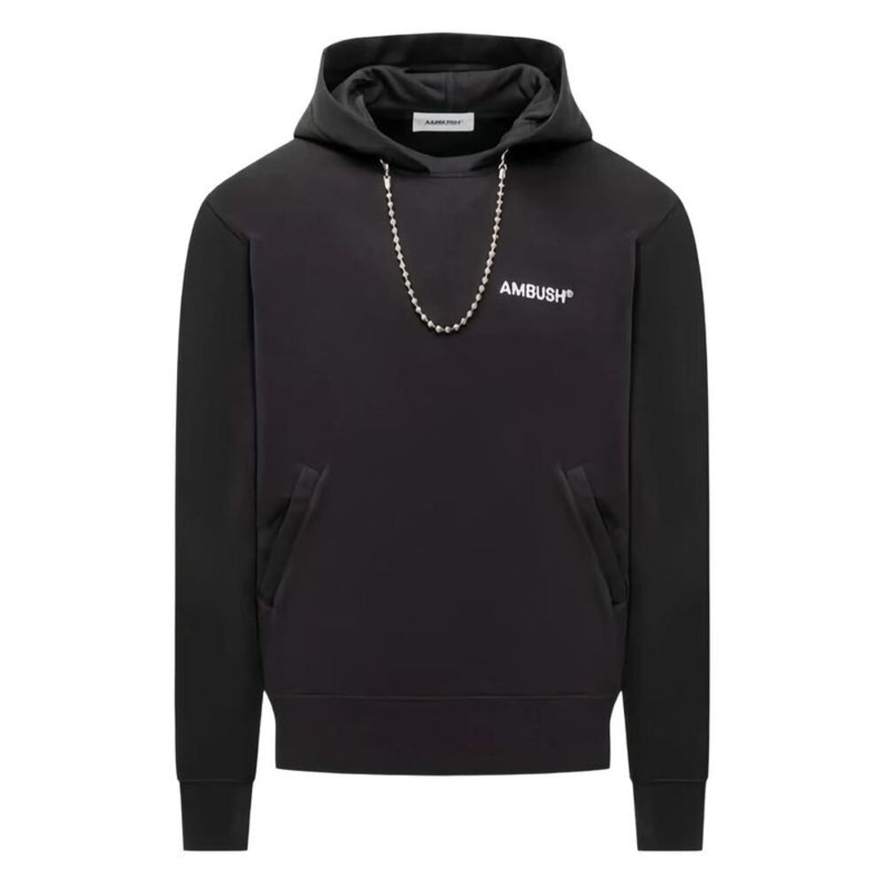 AMBUSH Logo Chain Detail Hoodie Women BLACK Sweaters & Knitwear
